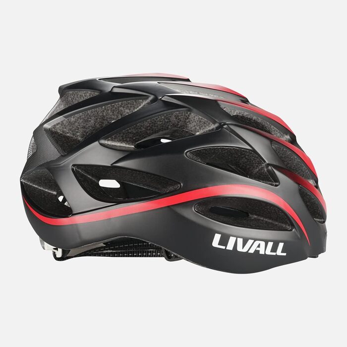 Смарт-велошолом LIVALL BH62 Neo з Bluetooth, вбудованими динаміками та мікрофоном, сигналами повороту, датчиком падіння, для дорослих, чорний-червоний, універсальний розмір (55-61 см)