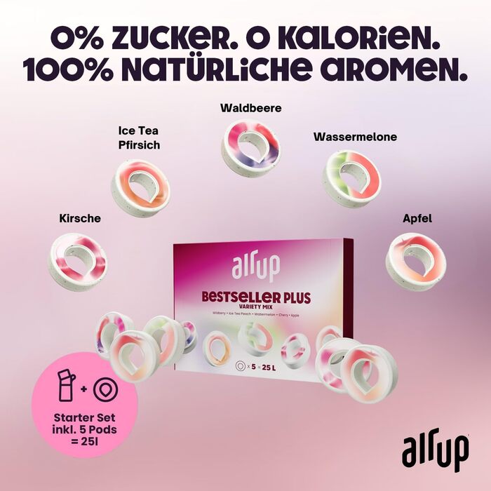 Пляшка для води air up Twist Pro Лаванда 600 мл з арома-капсулами та соломинкою - фіолетова пляшка для школи, спорту, фітнесу