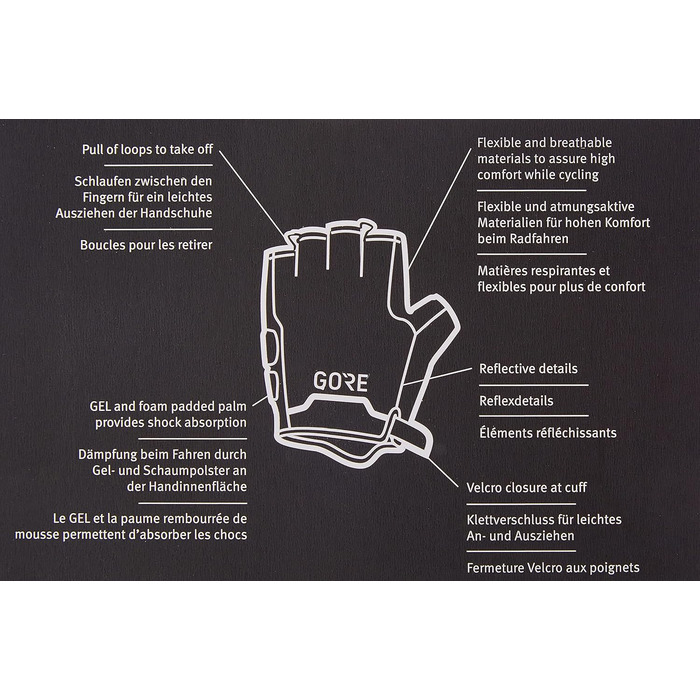 Рукавички GOREWEAR C5 чорного кольору, розмір 8