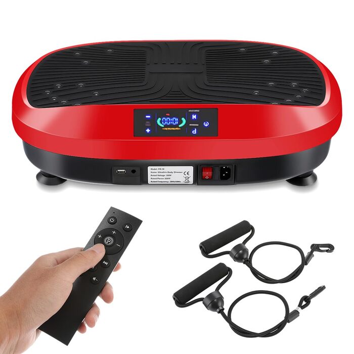 Вібраційна платформа для дому Sport - 6 програм, для тренувань, нарощування м'язів та схуднення, червона