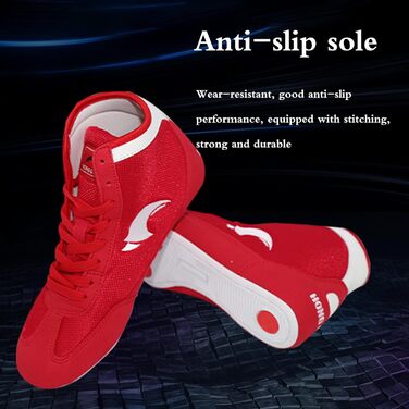 Боксерські кросівки для жінок, чоловіків та підлітків. Дихаючі, легкі, з підтримкою та комфортом. Червоні, 37 EU