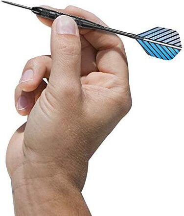 Сталеві дротики Steel Dartpfeile набір 6/12 шт. з металевими наконечниками, алюмінієвими стержнями, 18 пір'ями та гумовими кільцями - 22/23 г
