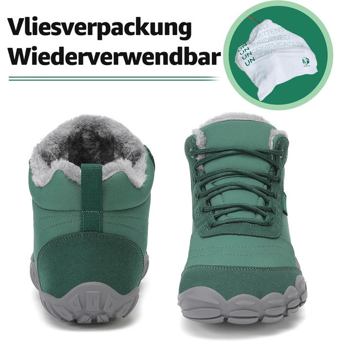 Зимові барфутбові черевики Saguaro з підкладкою, для жінок та чоловіків, розмір EU 36-48 (EU 44, темно-зелений)