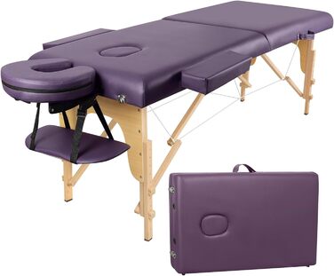 Масажний стіл складаний для косметології: дерев'яний масажний стіл з 2 зонами, мобільне масажне ліжко, масажна банка для фізіотерапії та татуювання