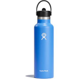 Гідрофляга Hydro Flask Standard Mouth 621 мл з трубочкою, вакуумна термобутилка з нержавіючої сталі, герметична, для гарячого та холодного, Cascade