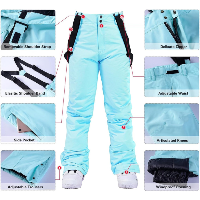 Жіночий комплект гірськолижний: куртка та штани HOTIAN, водонепроникний, вітрозахисний, теплий, для сноуборду та гірськолижного спорту