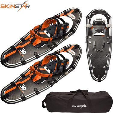 Снігоступи SkinStar 30'' з алюмінієвою рамою, комплект для снігоступінгу, трекінгові палиці, навантаження до 130 кг