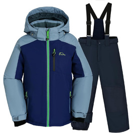 SNOWER Дитячий зимовий комбінезон для хлопчика з капюшоном, гірськолижний костюм, теплий, кольоровий зелений (10-12 років, індиго)