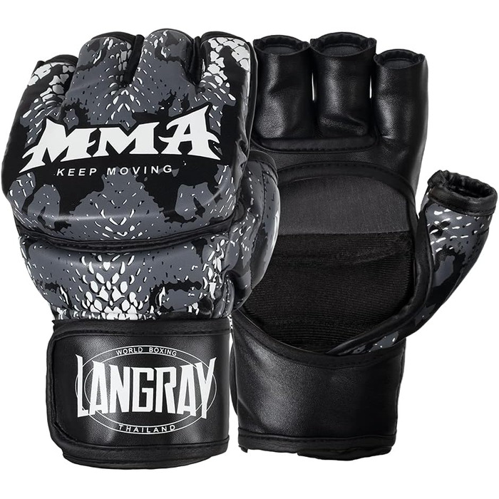 MMA рукавички LangRay для жінок і чоловіків, боксерські рукавички для спарингу, греплінгу, тренувань, кікбоксингу, єдиноборств, муай-тай, карате, UFC, захист рук, розмір L (12 см)