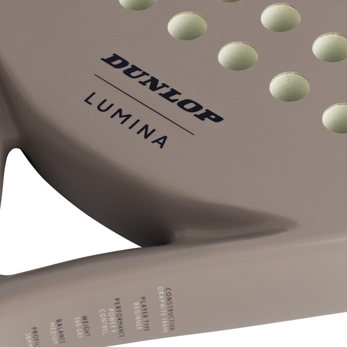 Падeль ракетка Dunlop Lumina - Amazon Exclusive, Графітовий фрейм, Ядро Pro Eva, 365г (Світло-сірий)