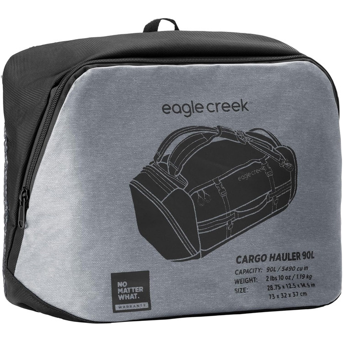 Дорожня сумка Eagle Creek Cargo Hauler 90L, водостійка, зносостійка, з переробленого поліестеру, нова версія, 90 літрів, колір Charcoal, 37x73x32 см