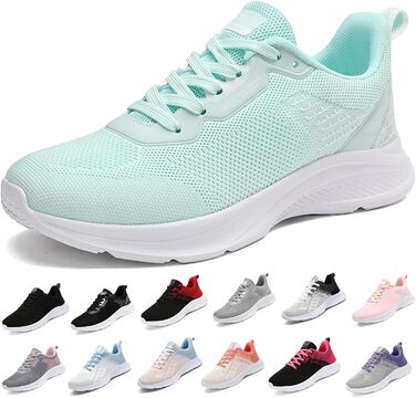 Спортивне взуття для жінок та чоловіків: кросівки для бігу, фітнесу, прогулянок та повсякденного носіння. Розміри 35-45 EU, колір: зелений (208apfelgrün)