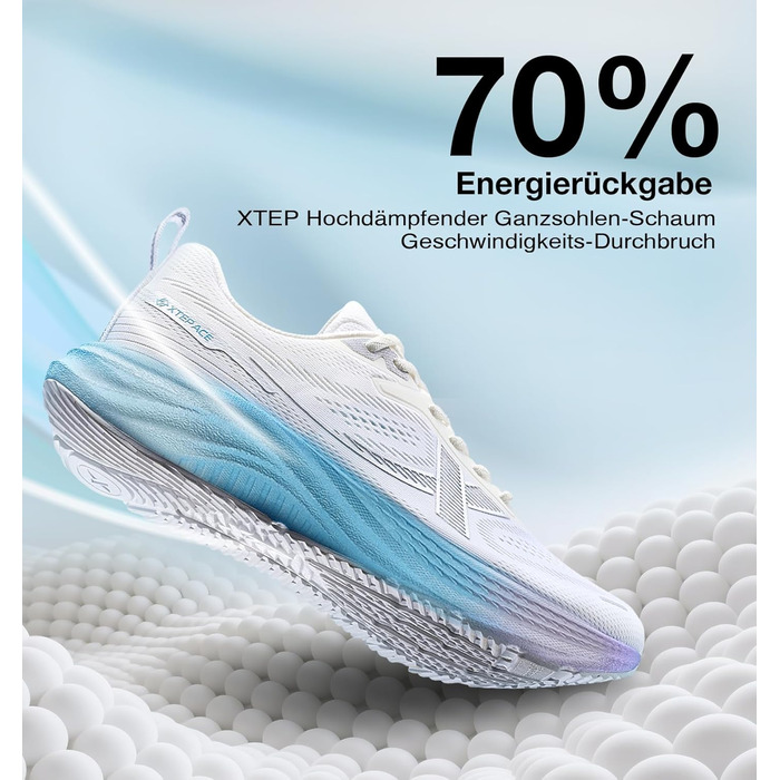 Кросівки XTEP для бігу та джогінгу, широкі, білі, 44 EU, з амортизацією та дихаючими властивостями