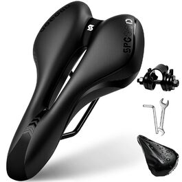 Зручний велосипедний сідло для чоловіків та жінок: широке, м'яке, гелеве, ергономічне. Підходить для MTB, Trekking, шосе, велотренажера, E-Bike. 27x16 см