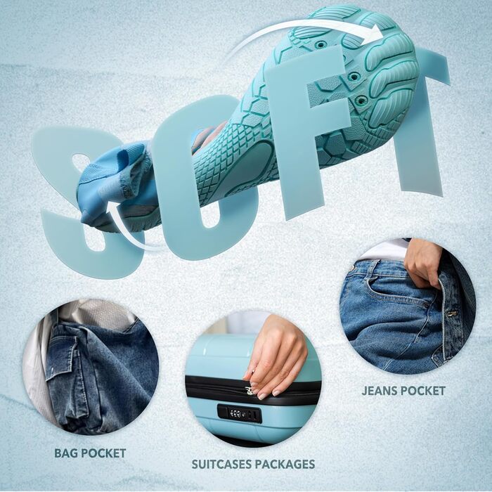 Водні черевики для жінок та чоловіків WateLves, підошва з неслизьким покриттям, широка передня частина, блакитний колір, розмір 37 EU