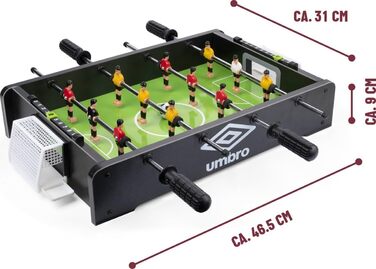 Футбольний стіл Umbro на 12 гравців, з 2 м'ячами, чорний