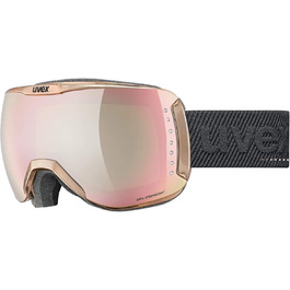 Лижна маска uvex dh 2100 WE Glamour для дорослих, хромована, захист від спотворень, контрастна лінза, розмір універсальний, рожево-зелена