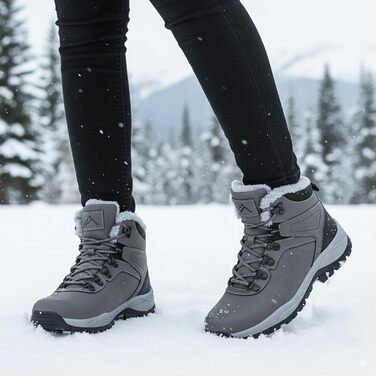 Жіночі зимові черевики CC-Los з теплим підкладкою, снігоступи, легкі, неслизькі (36 EU, сірий)