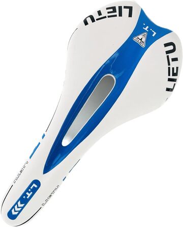 Велосипедне сідло Hallenwerk WEIß/BLAU: ергономічне, дихаюче, для MTB, туризму та гірського велосипеда