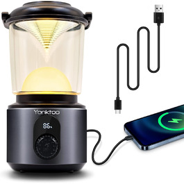 Yonktoo Налобний ліхтар для кемпінгу: акумулятор 10400mAh, USB-C, червоне світло, LCD-дисплей, водонепроникний IPX5, для піших прогулянок, риболовлі, надзвичайних ситуацій (сірий)