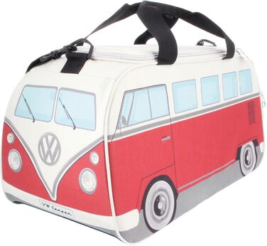 Сумка через плече BRISA VW у вигляді ретро-автобуса Volkswagen T1 Bulli, спортивна, червоно-бежева, 50x25x26 см