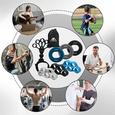 Флінтронік Гріффкрафттрейнер: Набір для тренування рук та пальців, 3 рівні опору. Ідеально для скелелазіння, гри на гітарі та піаніно