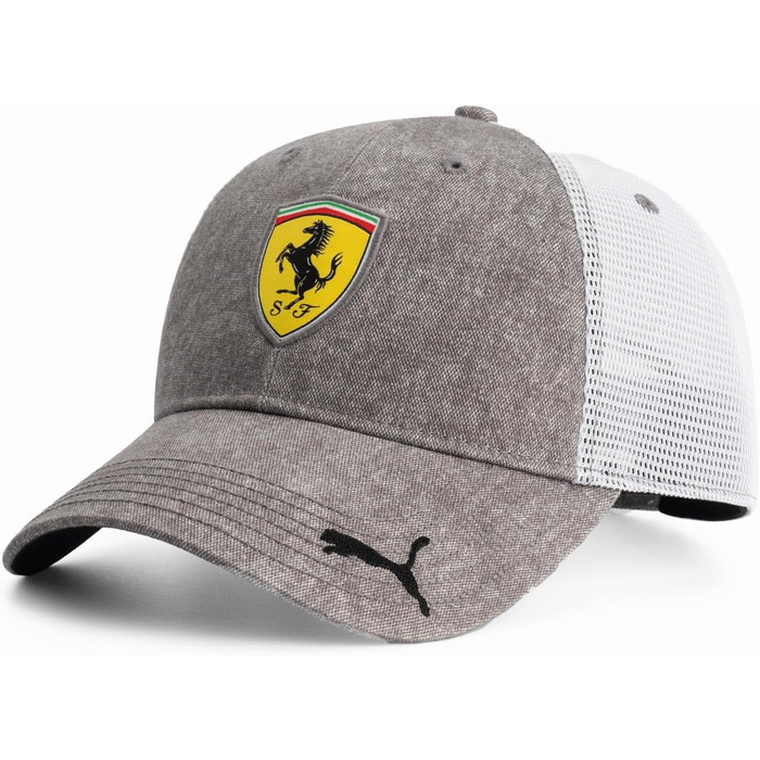 Кепка PUMA Scuderia Ferrari F1 з логотипом, сіра, універсальний розмір