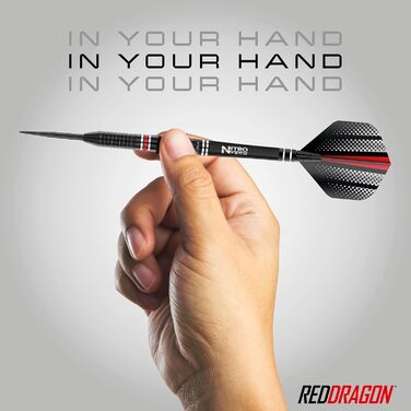 Професійні дартс дротики RED DRAGON Razor Edge ZX-95, вольфрам, 26 г, сталевий наконечник, з оперенням і шафтами