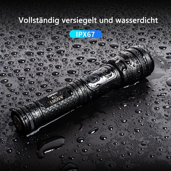 Тактична ліхтарик ASORT 990000 Lumen, USB, Zoom, IP67, 10 режимів, для дому, відпочинку, надзвичайних ситуацій