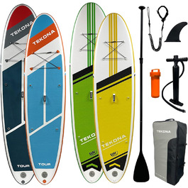 Надувна SUP-дошка TEKONA 300 см з веслом, рюкзаком, насосом, 3 плавниками, комплект для каяка, різні моделі та кольори