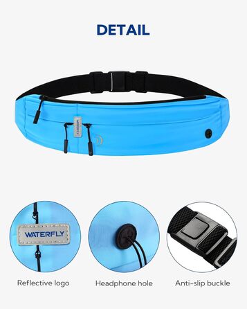 Поясна сумка Waterfly для бігу та фітнесу: тримач для телефону, спортивний пояс, сумка-бананка для жінок та чоловіків (Синій)