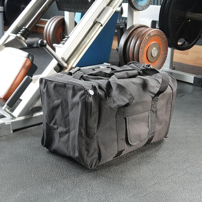 Чоловіча спортивна сумка Brachial Premium, водовідштовхувальна, з відділенням для взуття, ременем для перенесення, чорна, розмір M – дорожня сумка для спортзалу