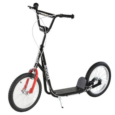HOMCOM Скутер Самокат для дітей від 5 років Kick Scooter з пневматичною шиною та ручним гальмом, Міський скутер, Стабільний та безпечний, Синій | Аосом