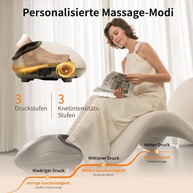 Електричний масажер для ніг Breo з підігрівом, Shiatsu, розминання та компресія, до 46 розміру взуття