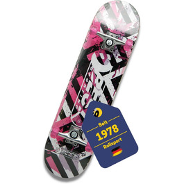 Скейтборд Best Sporting ABEC 3/7, дерево й алюміній, для дорослих, 78,5x20,4 см, рожевий Октопус