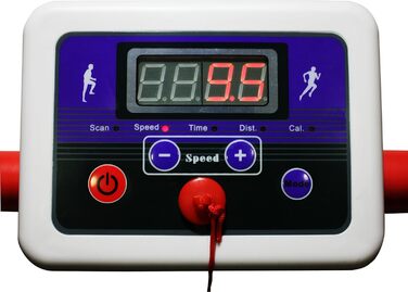 Біговий тренажер ECO-DE з LCD-дисплеєм, 1-10 км/год, 500 Вт, магнітна система безпеки, складаний, білий