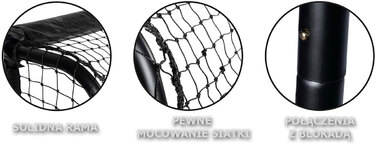 Переносні розкладні футбольні ворота зі сталі Enero, 180x120x60 см