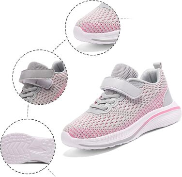 Дитячі спортивні кросівки для занять спортом та активного відпочинку. Легкі, дихаючі, сірі, розмір 38 EU.