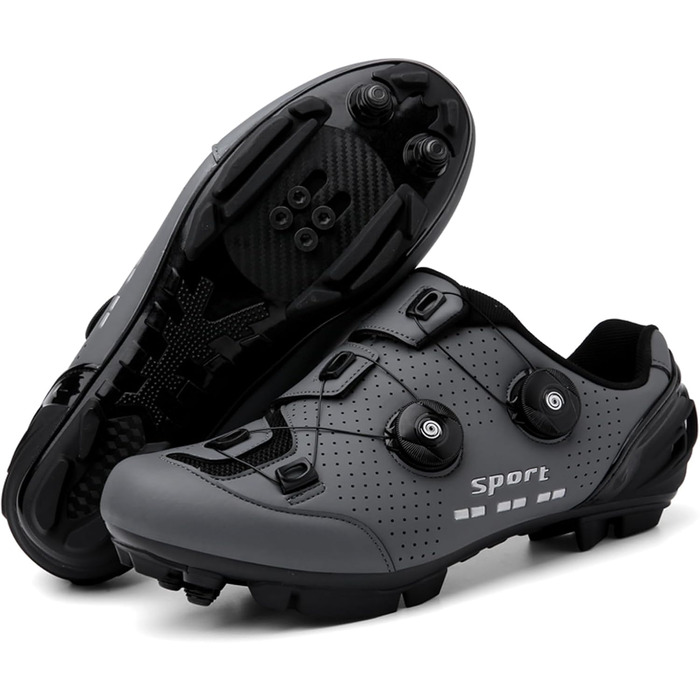 Велосипедні черевики SDEQA для MTB, чоловічі/жіночі, сумісні з SPD, з клітами, унісекс, сірий (46 EU)