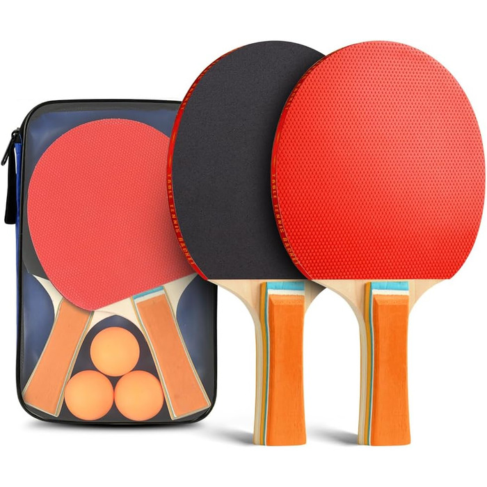 Набір для настільного тенісу Flintronic: 2 ракетки + 3 м'ячі, з сумкою для початківців та професіоналів