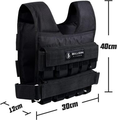 Утяжелитель 5BILLION FITNESS Monstervest (1-20 кг) для силових тренувань, чорний