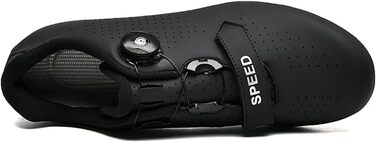 Велосипедні черевики для чоловіків та жінок, для шосе та гірського велосипеда з гумовою підошвою, дихаючі кросівки, не блокуючі велосипедні черевики MTB, чорний (38 EU)