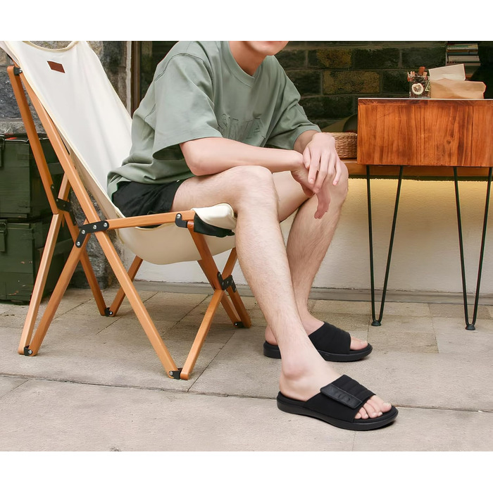 Чоловічі сандалі ONCAI з регульованими ремінцями, відкритим носком та підтримкою склепіння стопи, розмір 47 EU, чорні