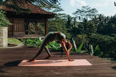 Еко-йога-мат Yoga Design Lab Infinity Diamond Align Coral 5 мм, антиковзкий, з ременем для перенесення