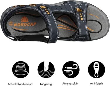 Трекінгові сандалі NORDCAP для жінок та чоловіків, зручні для хайкінгу та відпочинку на природі, з профільною підошвою та застібкою-липучкою, розміри 37-46, колір антрацит