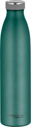 Термос-бутилка THERMOS Thermocafé 0,75 л, нержавіюча сталь, ізольована, зберігає тепло 12 годин, холод 24 години, герметична, для газованих напоїв, для школи, офісу та подорожей, матова зелена