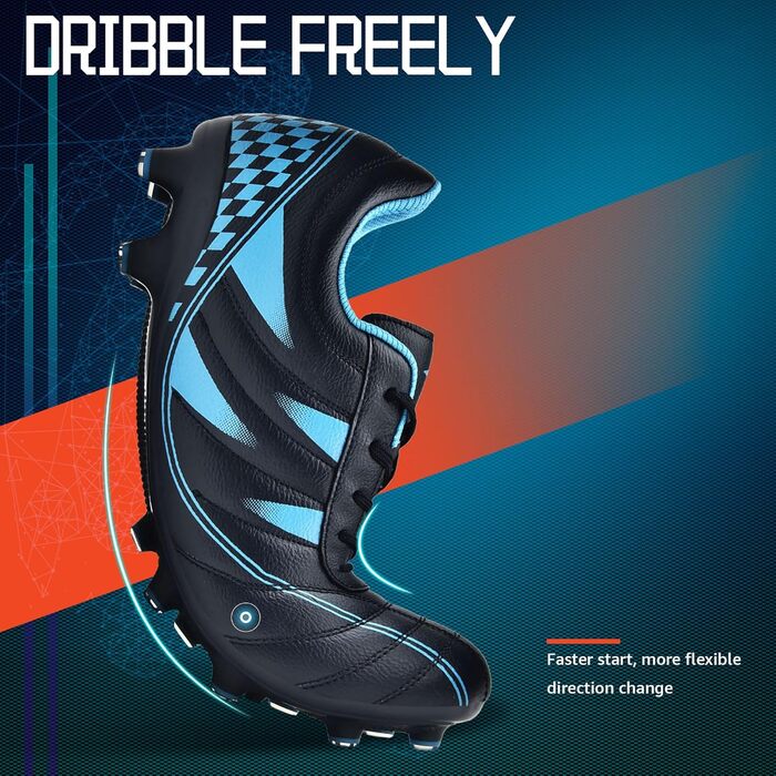 Дитячі футбольні бутси Littleplum - Outdoor, Athletic, Soccer, блакитний та зелений (36 EU, A Schwarz Blau)