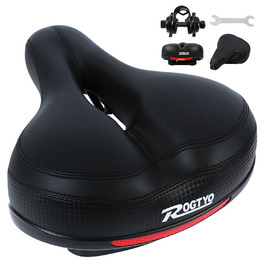 Велосипедне сідло з гелевим наповнювачем Pro 2.0: широке, м'яке, комфортне, дихаюче, з пам'яті ефектом, водонепроникне (чорне)