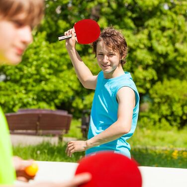 Набір для настільного тенісу KIMIGO: 2 ракетки, 6 м'ячів, сітка та сумка. Підходить для початківців та досвідчених гравців, для гри в приміщенні та на вулиці.