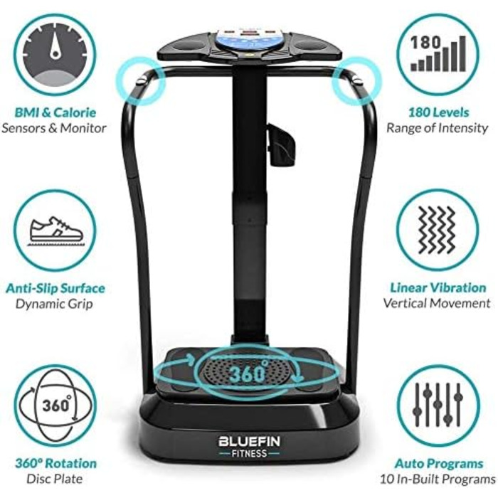 Платформа вібраційна Bluefin Fitness Pro - тиха, з вбудованими колонками
